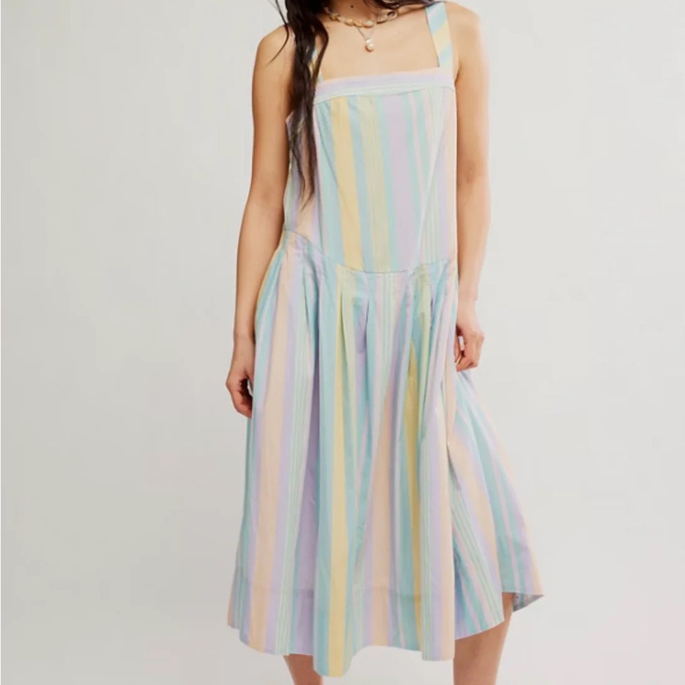 Free People PRIMAVERA STRIPE MIDI (PASTEL COMBO)